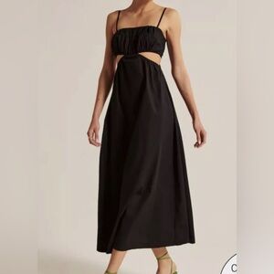 Avbercrombie & fitch black a-line cut out maxi dress